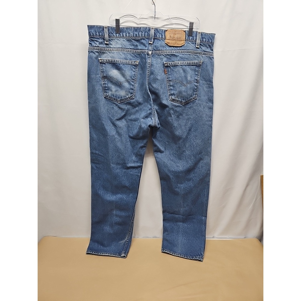 Vintage Levi's Mens 90s 505 Blue Denim Jeans USA Orange Tab Straight Leg 42x30 - Picture 8 of 16